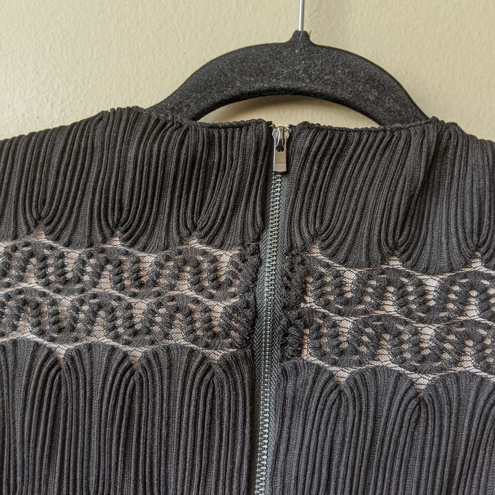 Maje Relane Black Basket Knitted Long Sleeve Dress - Picture 11 of 15